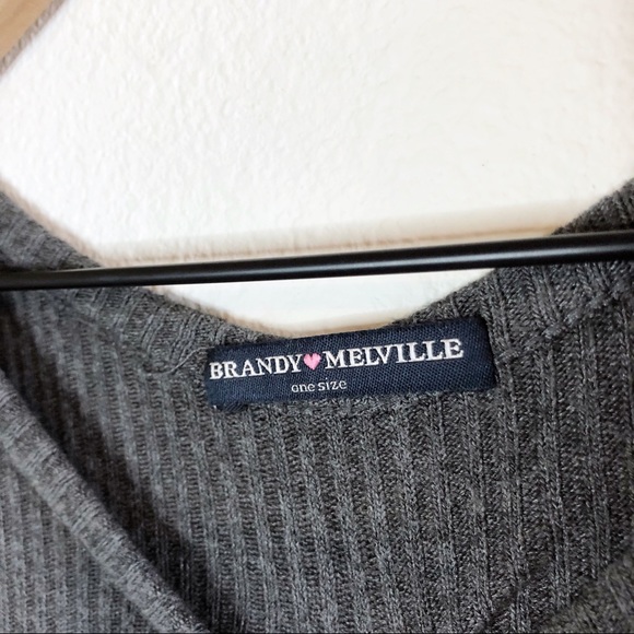 Brandy Melville Gray Ribbed T-Shirt Mini Dress - Picture 5 of 10
